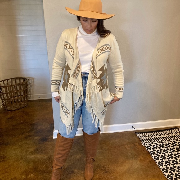 Cream Aztec Sweater - Picture 2 of 4